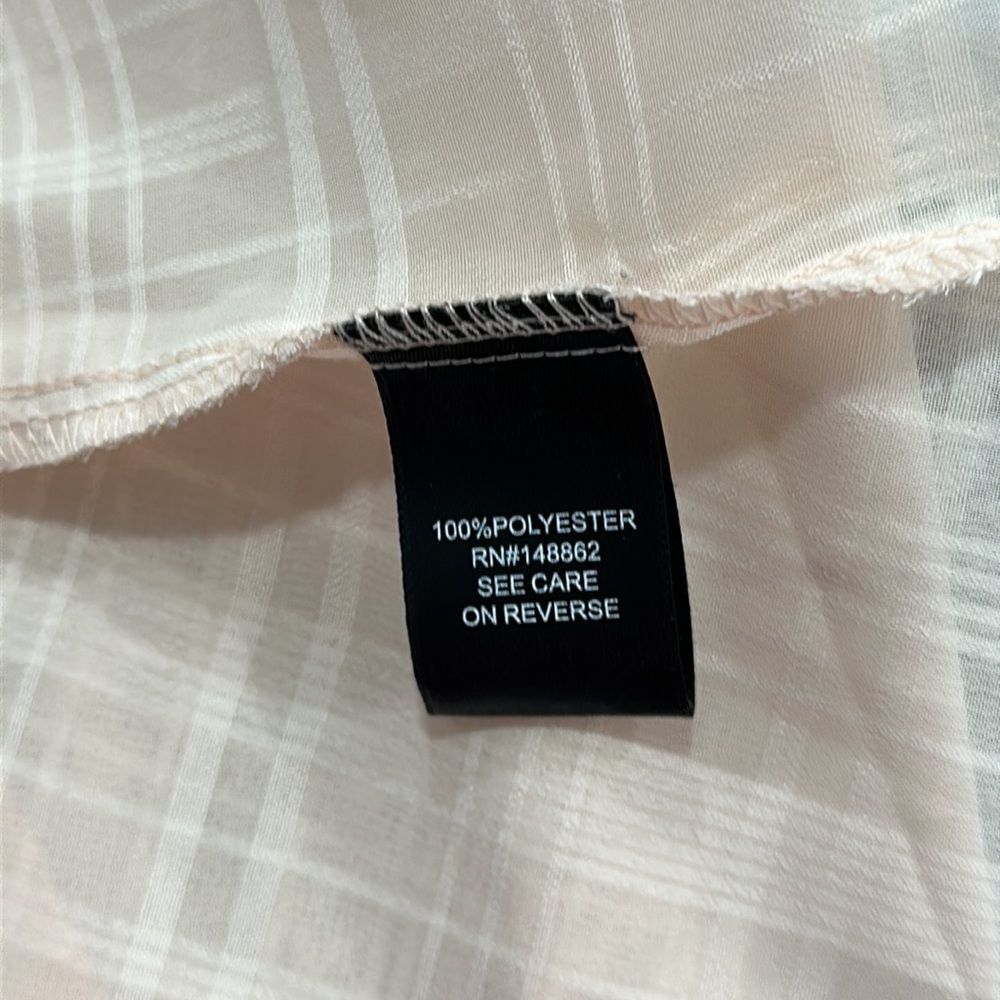 Torrid Light Pink Plaid Sheer Chiffon Kimono/Cover Up/Cardigan Plus Sz 1 - Picture 8 of 12